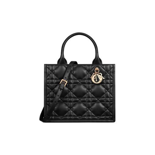 디올 스몰 북 토트 매크로까나쥬 카프 스킨 블랙 M1325OWHP-M900 #20*8*15cm