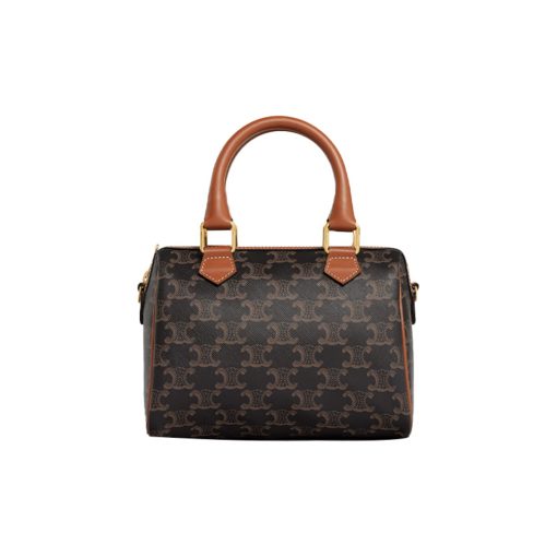 셀린느 스몰 보스턴 퀴르 트리옹프 트리옹프 캔버스 카프스킨 탄 113772CAS-04LU #20*10*14cm