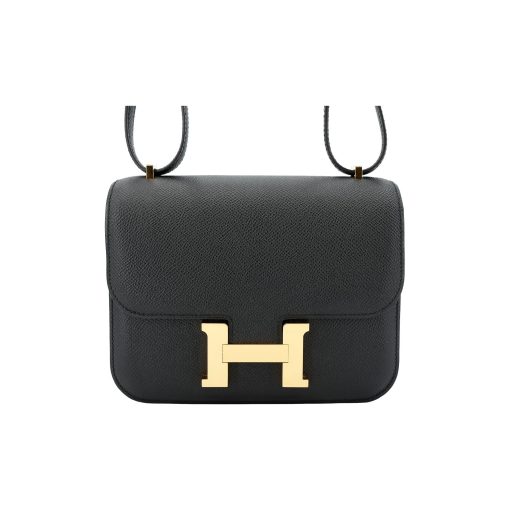 에르메스 콘스탄스 III 미니 18 백 앱송 & 골드 하드웨어 누아 H056347CC89 #19*4*15cm