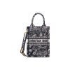 디올 미니 디올 북 토트백 폰 백 블루 트왈 드 주이 리버스 자수 S5555CRGO-M928 #13*5*18cm