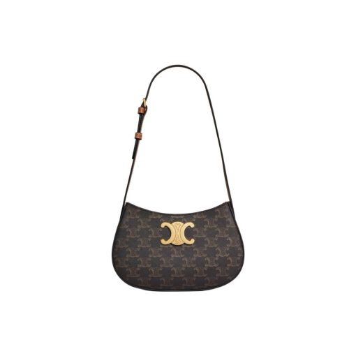 셀린느 미디움 틸리 백 트리옹프 캔버스 카프스킨 탄 115702CUZ-04LU #22*4*13.5cm