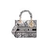 디올 미디움 레이디 D 라이트 백 트왈 드 주이 보야주 자수 화이트 블랙 M0565OEUP-M041 #24*11*20cm