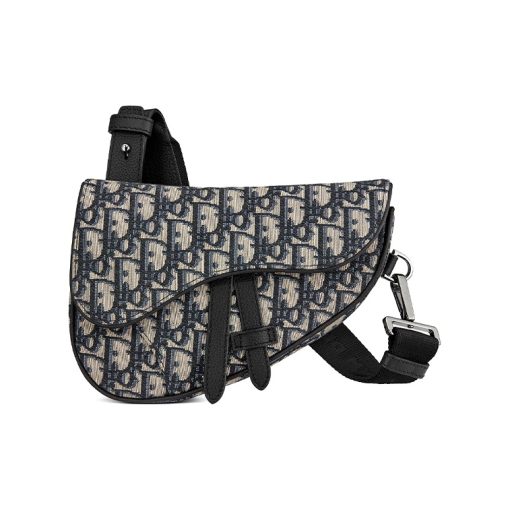 디올 미니 스트랩 새들백 오블리크 자카드 베이지 블랙 1ADPO191YKY-H27E #21*3*16cm