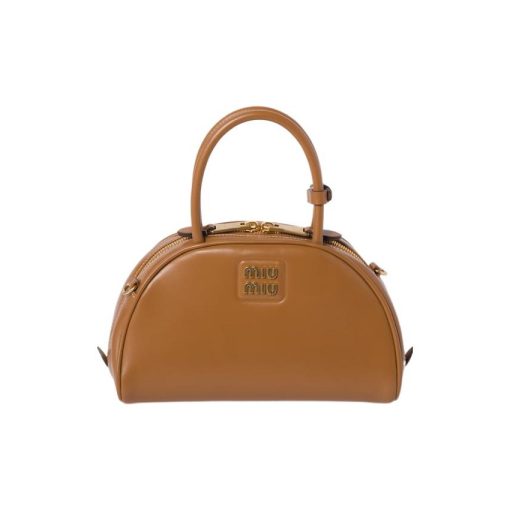 미우 미우 레더 탑 숄더백 카라멜 5BB157-2E6Y-F098L-V-OOO #23.5*11*14cm