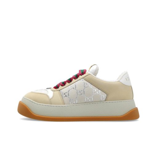 구찌 스크리너 스니커즈 화이트 GG 라메 캔버스 750633 FAB4S 9058