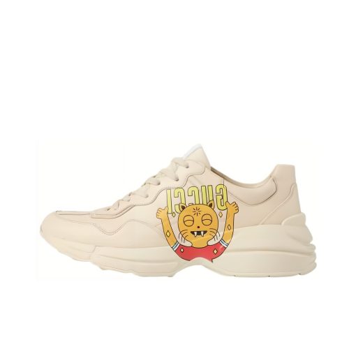 구찌 롸이톤 캣 프린트 스니커즈 아이보리 699293 DRW00 9522