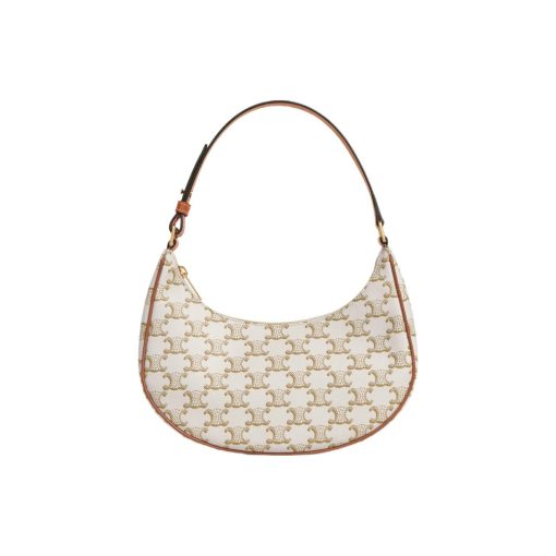 셀린느 트리옹프 캔버스 & 카프스킨 아바백 화이트 193952BZJ-01BC #23*6*13.5cm