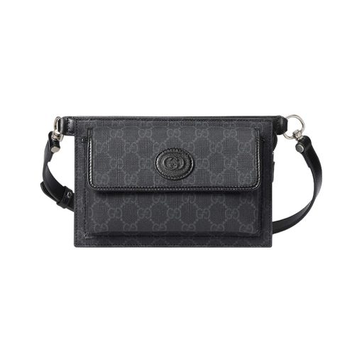 구찌 GG 벨트백 인터로킹 G 블랙 슈프림 746300-92TCF-1000 #18*13*5cm