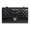 샤넬 클래식 미디움 플랩백 램스킨 & 실버 메탈 블랙 A01112-Y01480-94305 #25*6*14cm