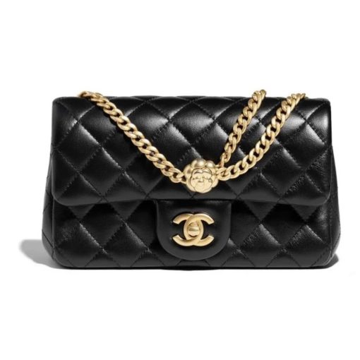 샤넬 미니 플랩백 램스킨 & 골드 메탈 블랙 AS4041-B10716-94305 #21*7*12cm