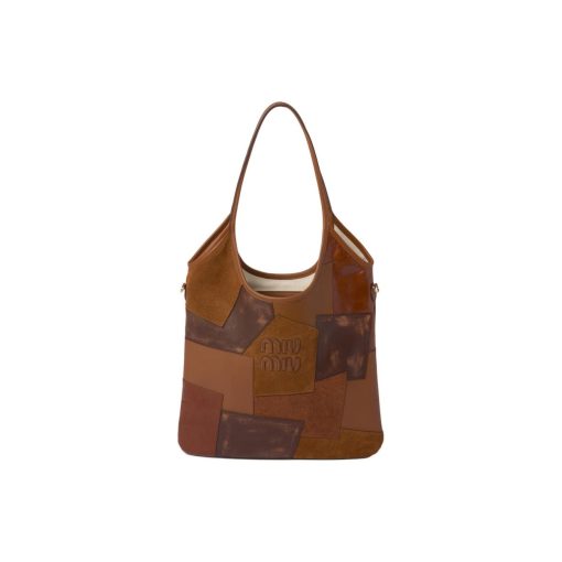 미우 미우 아이비 레더 패치워크백 꼬냑 5BG231-2CRV-F0046-V-MLN #40*35cm